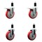 Service Caster 5'' SS Red Poly Swivel 1-3/8'' Expanding Stem Caster Set 2 Total Lock Brakes, 4PK SCC-SSEXTTL20S514-PPUB-RED-2-S-2-138 - alternate 1